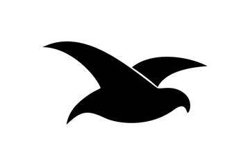 Flying bird logo. Flat vector illustration design isolated on white background.