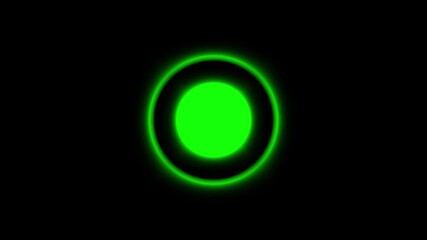 Simple motion graphic animation of a green circle of lines pulsating from the center.