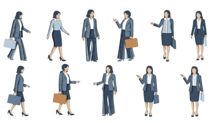 Stylized Women Silhouettes Set &ndash; Elegant Female Vector Illustration Collection AI EPS PNG JPEG