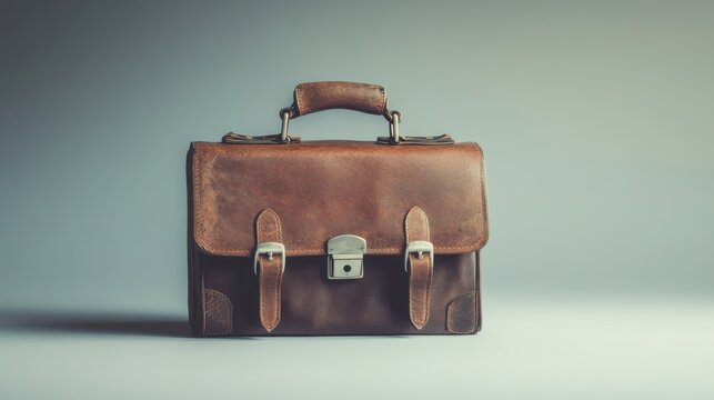 Vintage leather briefcase displayed on a neutral background showcasing craftsmanship and timeless design elements