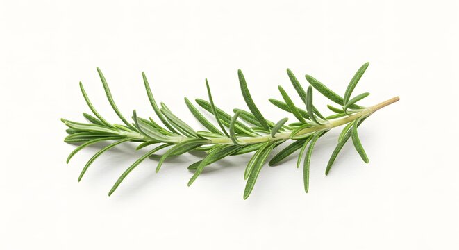 Fresh rosemary sprig, vibrant green herb for culinary designs, adding a touch of nature and flavor to food photography, perfect for recipes and menus