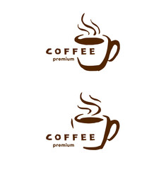 Coffee cafe logo vector ilustration line art
