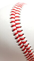 Close-up of a baseball's stitching
