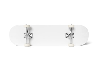 White blank skateboard isolated on transparent background. 3D rendering