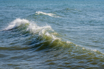 Close-up of Ocean Wave with Splashing Water
