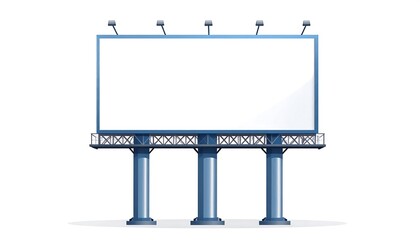 Fototapeta premium Blank billboard on three support pillars