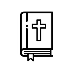 Fototapeta premium Bible book with cross on cover - vector icon