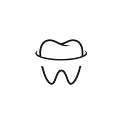 A clean, minimalist line art illustration of a healthy human tooth, perfect for dental care branding, oral hygiene concepts, and medical clinic logos.