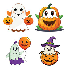 Halloween costume icons set – flat, spooky and festive designs for your projects
