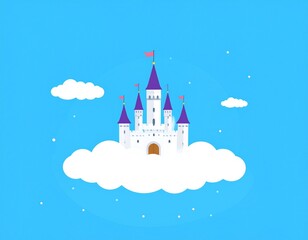 Fototapeta premium a castle floating in the sky