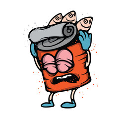 Opened food can  Cartoon Vector Illustration
