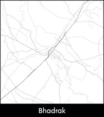 Bhadrak city map, India - Topographic vector map poster