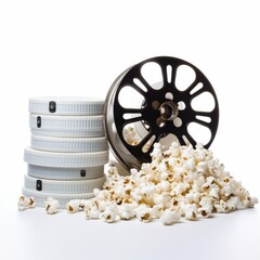 cinema roll with pop corns