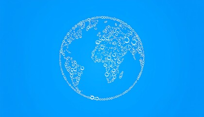 Earth globe formed by many small bubbles