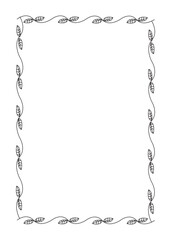 A4 hulf page leaf border frame design .