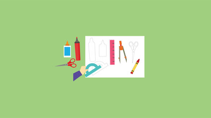 Obraz premium Illustration Vector Graphic of Drawing Tools. Perfect to use for Technology Company