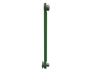 Isolated, High-Resolution 3D Render: Vivid Green V-Belt and Gray Pulley Drive Mechanism. Essential Industrial Power Transmission Component for Mechanical Engineering Product Design. Transparent PNG