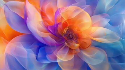 Vibrant Abstract Flower Design with Soft Color Gradients
