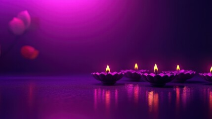 Colorful Decorative Candles with Soft Glow in Artistic Background