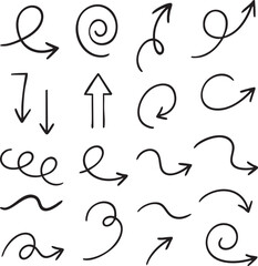 Super set different hand drawn element. collection of arrows, crowns, circles, doodles on white background. graphic