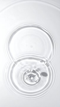 Concentric circles ripple outwards from a central point on a liquid surface