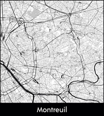 Montreuil city map, France - Topographic vector map poster © Kuemin