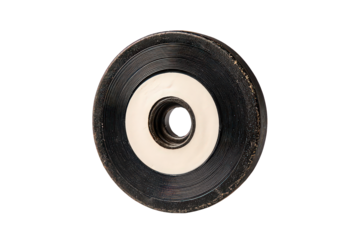 Iridescent Black and White Roller Skate Wheel with Transparent Background