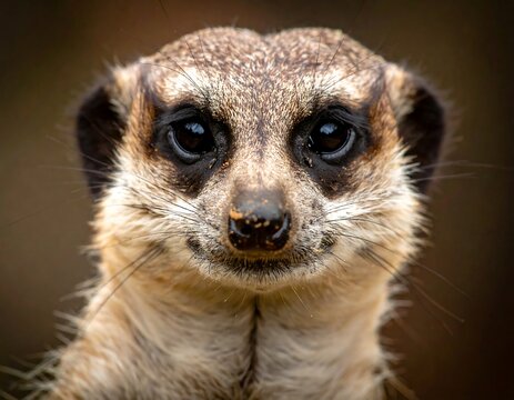 Close-up of a meerkat's face