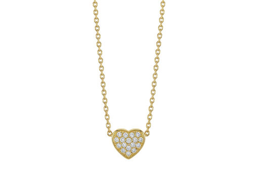 Elegant heart pendant necklace with two-tone chain isolated on transparent background - Powered by Adobe