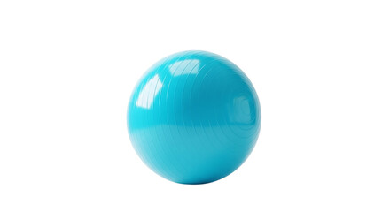 Obraz premium Bright blue rubber ball isolated on transparent background, a simple and fun toy for children, pets, or stress relief, with a smooth and shiny surface