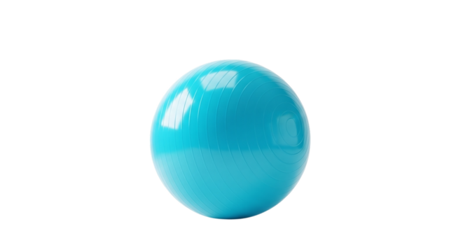 Bright blue rubber ball isolated on transparent background, a simple and fun toy for children, pets, or stress relief, with a smooth and shiny surface - Powered by Adobe