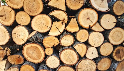 Stacked firewood logs
