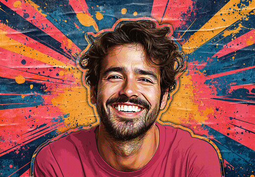 Pop Art Comic Book Photo Effect Mockup