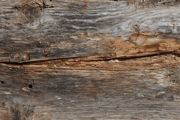 Naklejka premium Rustic Wooden Plank with Gray Weathered Surface Texture