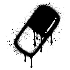 Pills icon in graffiti style for web and mobile app. capsule icon. Drug sign and symbol © tedi