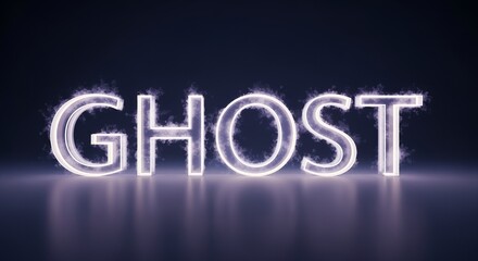 Ghost Text Lit by Neon Purple Smoke on Dark Background