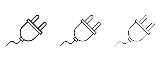 Plug icon for web. simple element illustration with editable strokes
