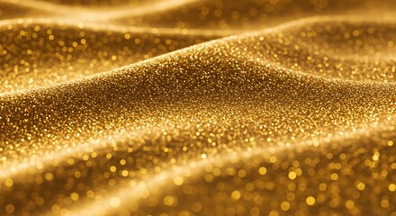 Sparkling gold texture abstract wave pattern with shimmering particles