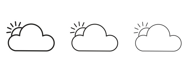 Partially cloudy icon for web. simple element illustration with editable strokes