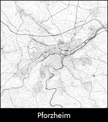 Fototapeta premium Pforzheim city map, Germany - Topographic vector map poster