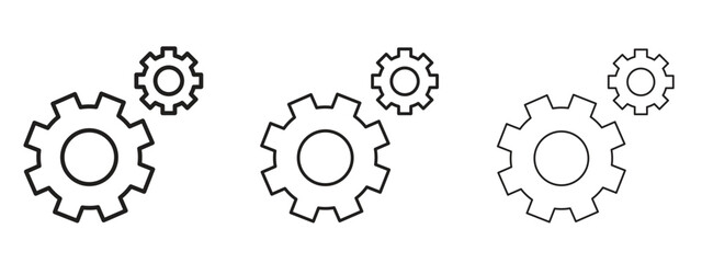 Gears icon for web. simple element illustration with editable strokes