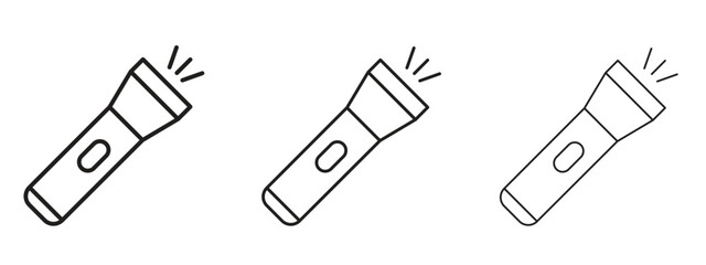 Flashlight icon for web. simple element illustration with editable strokes