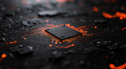 close up of computer chip