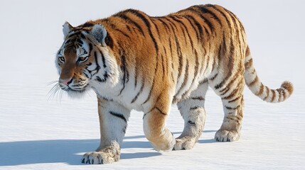 Obraz premium Majestic tiger walks through snowy landscape