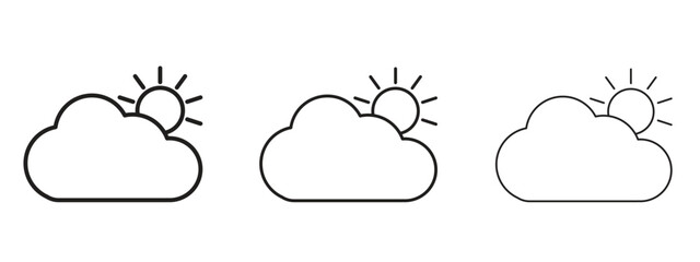 Cloudy Day icon for web. simple element illustration with editable strokes