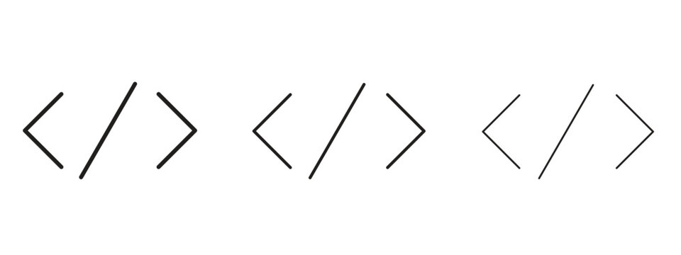 Code icon for web. simple element illustration with editable strokes