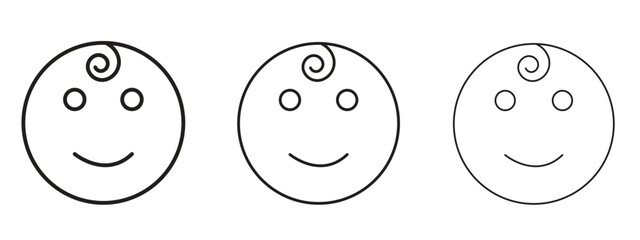 Child face icon for web. simple element illustration with editable strokes