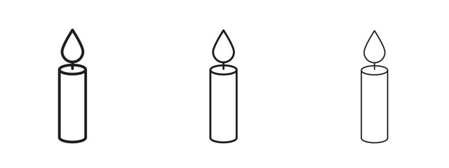 Candle icon for web. simple element illustration with editable strokes