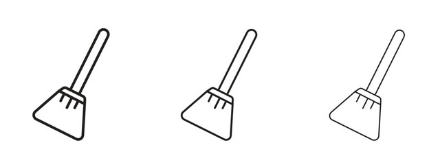 Broom icon for web. simple element illustration with editable strokes