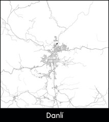 Danli city map, Honduras - Topographic vector map poster